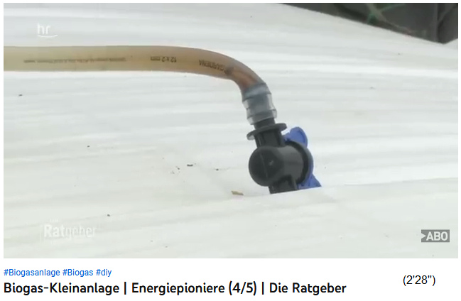 El desag�e del biog�s con una manguera de
                    agua