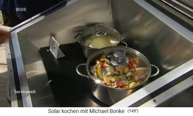 Der grosse Boxkocher 02 mit
                  Töpfen (Edelstahl) mit Essen zum Kochen