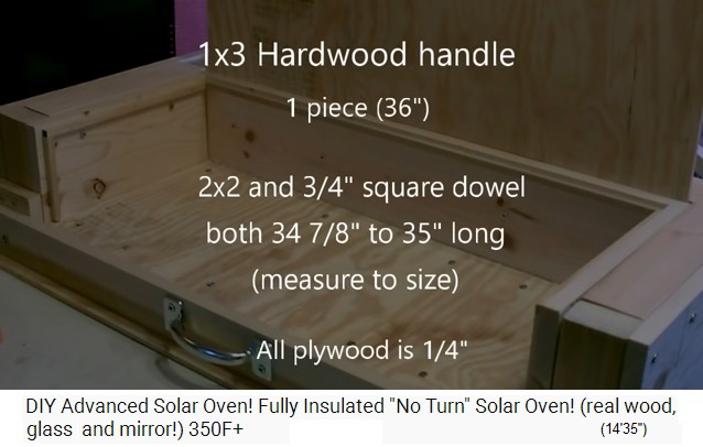 Solar oven, other
                  parts