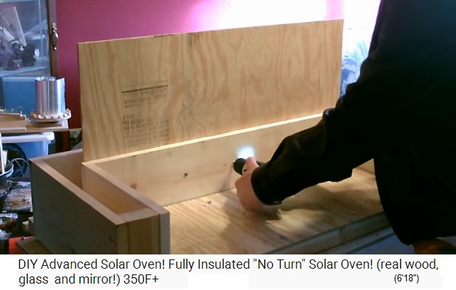 Horno solar: la placa del espejo
                  est� atornillada