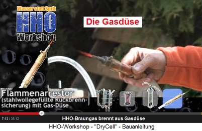Knallgas=Braungas=HHO-Gas brennt aus der
                          Gasd�se