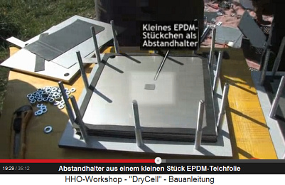 Trockenzelle im Bau mit Abstandhalter
                            in der Mitte des Stapels 02