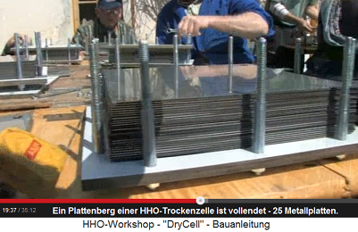 HHO-Trockenzelle mit 25 Metallplatten