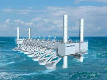 Wave pump power plant "Wave Star", a
                  project with 10 floaters