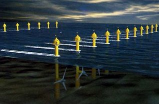 Tidal fence power plant, scheme
                                  ("fence power plant")