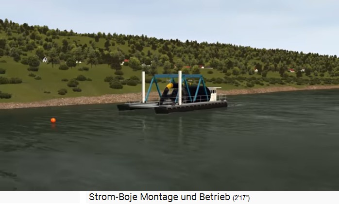 The service catamaran
                            with the stream buoy is coming