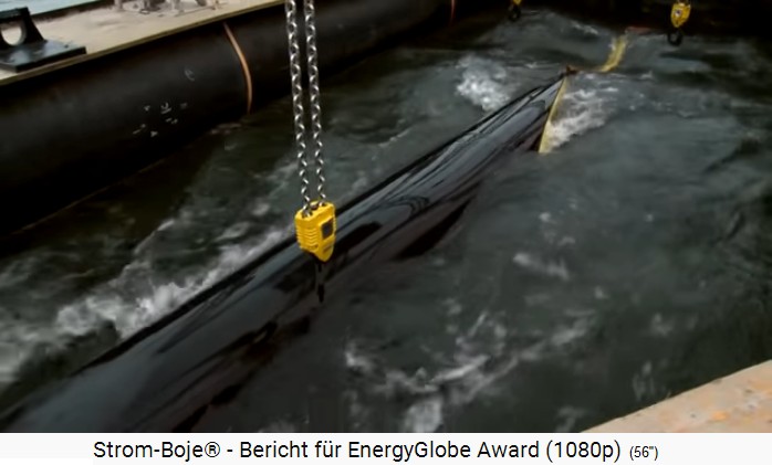 Here, a prototype
                  of a stream buoy is installed being "on the
                  hook"