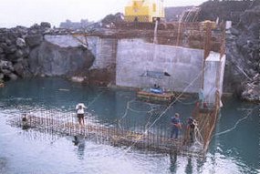 Wave
                        power plant on the Azores on Pico Island under
                        construction
