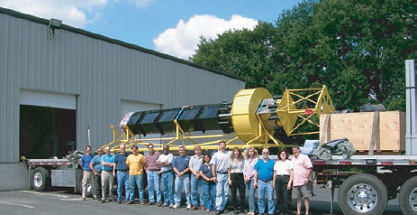 Power-Boje von OPT auf einem
                                    Lastwagen in New Jersey
