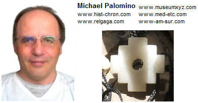 Michael Palomino with the cross of the
                        Incas and pages