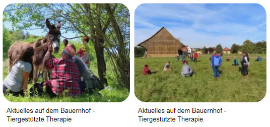 Therapeutischer Bauernhof: tiergest�tzte
                Therapie