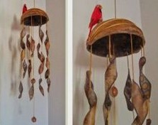 House decoration: a mobile with a
                  coconut shell as it's base
