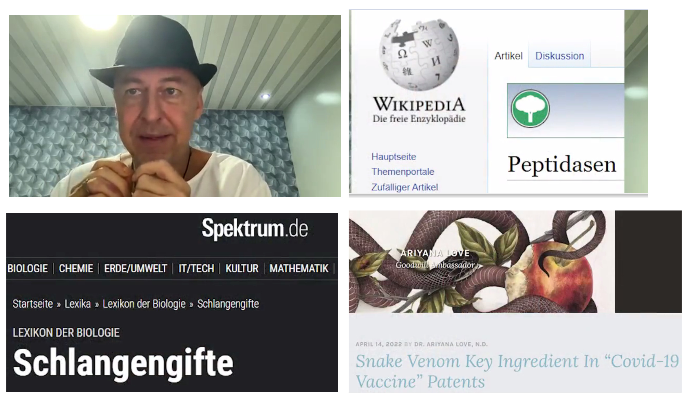 Ingredients
                  of "Corona vaccinations", May 27, 2022:
                  Oliver Janich about monkey virus and snake virus in
                  "Corona vaccinations" - PROOFS with
                  peptidases and patents