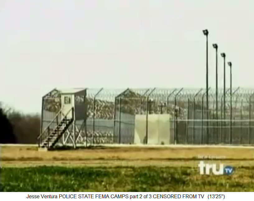 "USA" mit KZs: Die Zaunkrone ist nach
                  innen geneigt, also um Leute zu kasernieren