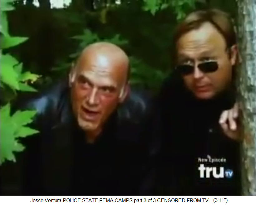 Madison (Georgia): jesse Ventura und
                  Alex Jones im Wald