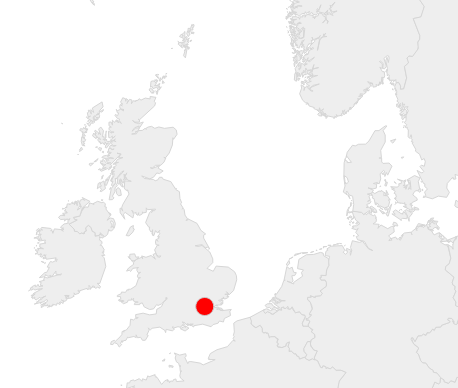 Karte
                              von GB mit London