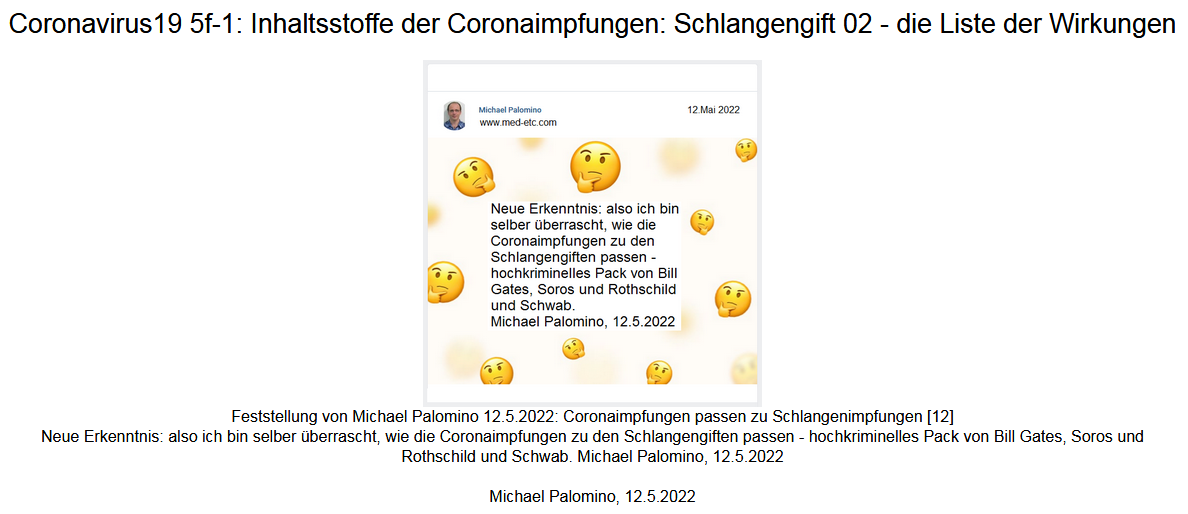 Titel:
                        Schlangengifte Wirkungen - die Liste - vom
                        12.5.2022