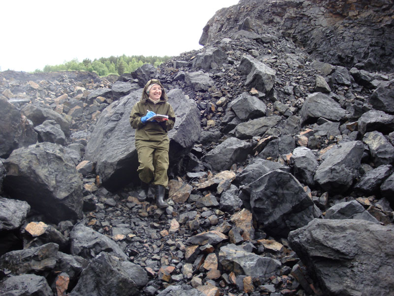 Shungit-Lager in Karelien, Russland