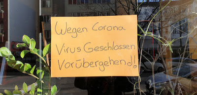 Hinweisschild: Wegen Corona19
                      vor�bergehend geschlossen