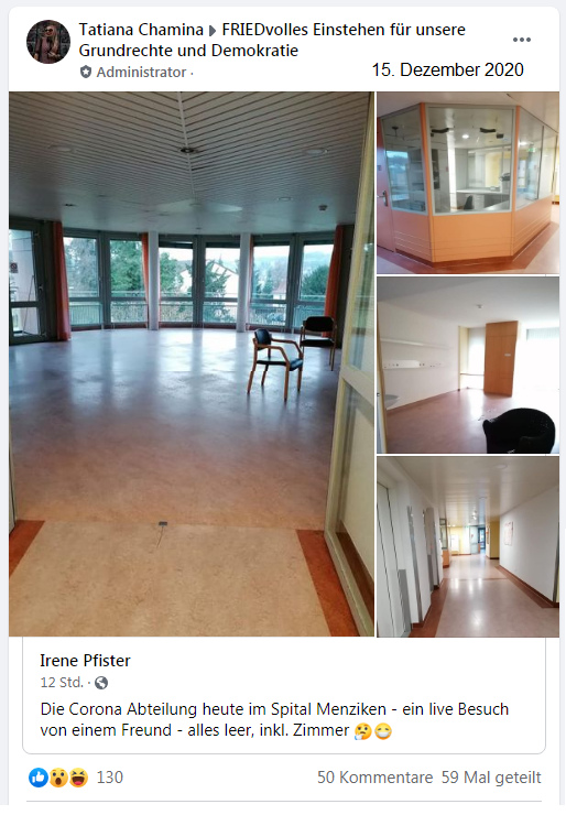 Spital
Menziken, leere Corona19-Abteilung am
15.12.2020 Spital Menziken, leere
Corona19-Abteilung am 15.12.2020