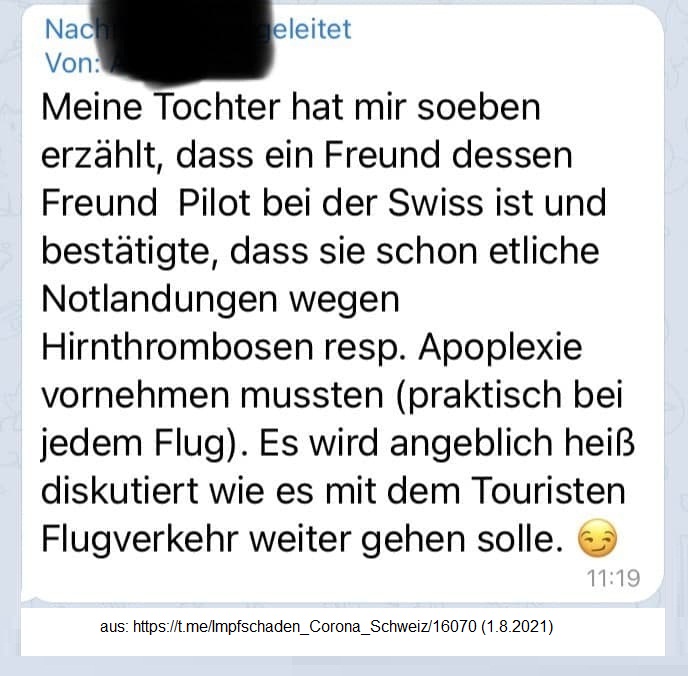 GENimpfschaden Schweiz 1.8.2021: Immer mehr
                GENgeimpfte Piloten m�ssen notlanden