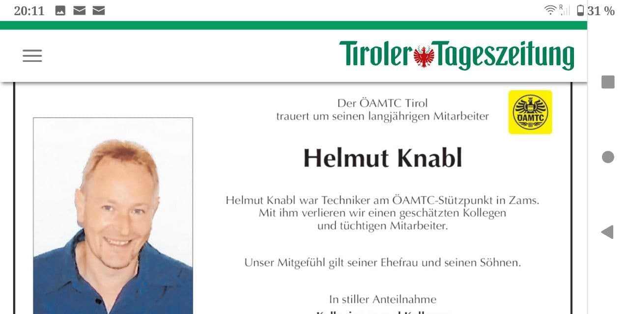 GENimpfmord
                    Österreich 29.8.2021: Helmut Knabl starb mit ca. 40
                    Jahren
