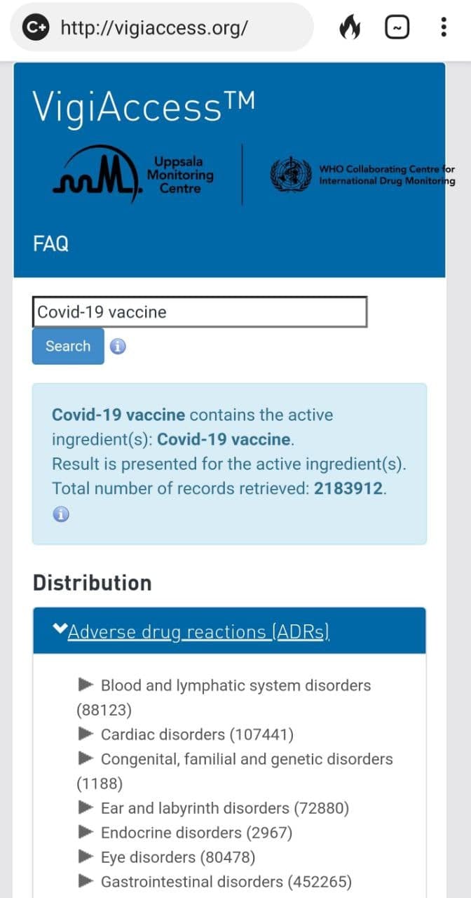 5.10.2021: GENimpfschäden im Register
                  von VigiAccess