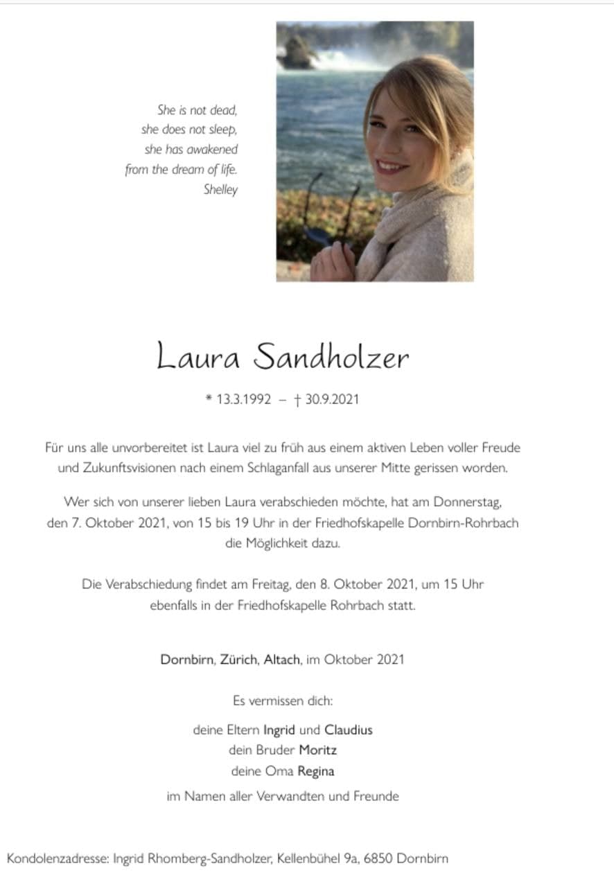 GENimpfmord
                  7.10.2021: Laura Sandholzer (19) ist weg durch
                  Schlaganfall