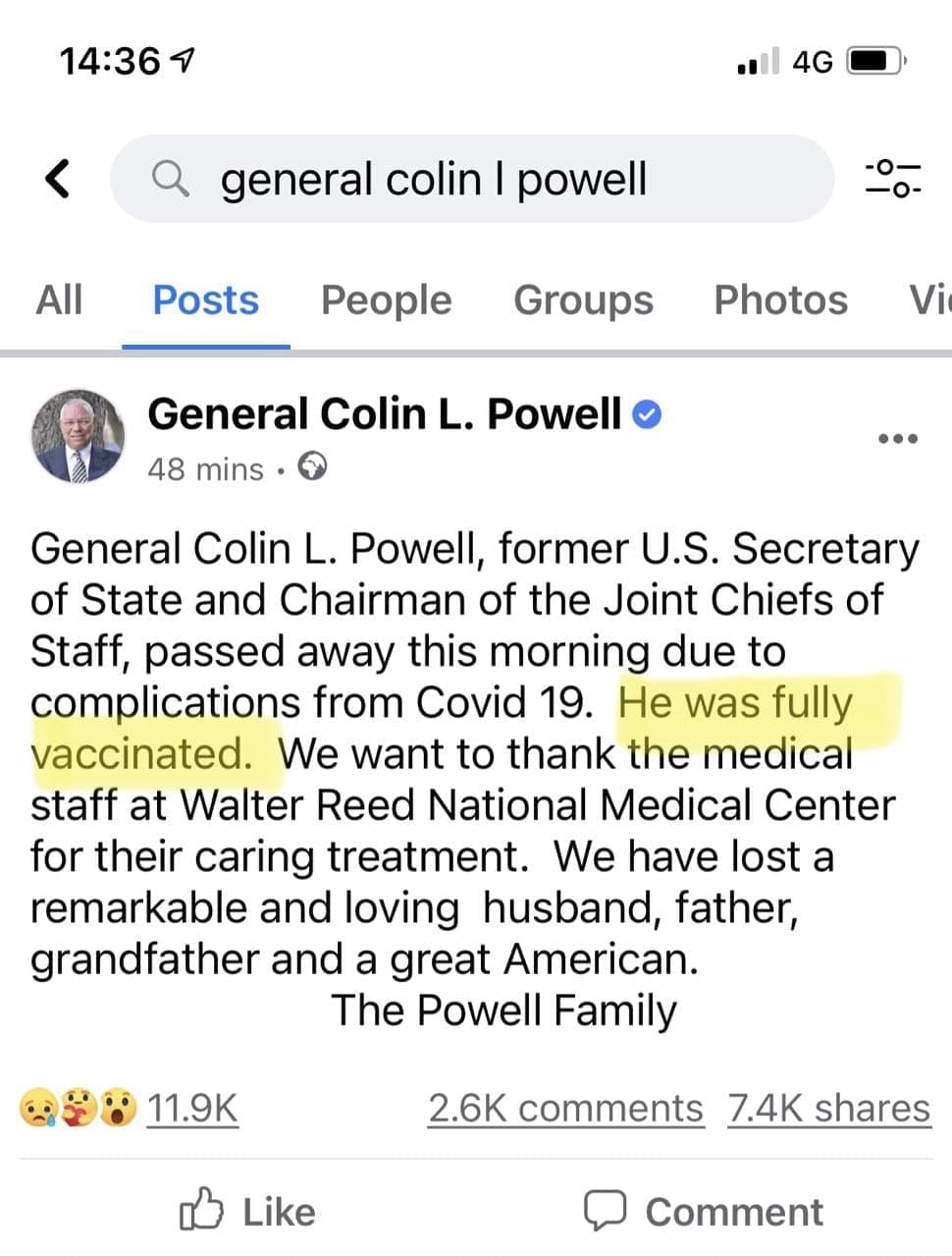 Colin Powell
                    18.10.2021: Er war 2fach GENgeimpft und starb an
                    Corona