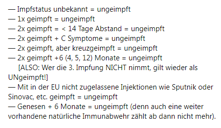 Liste der
                  L�gen im Spital: GENgeimpfte werden durch Definition
                  FALSCHE UNgeimpfte