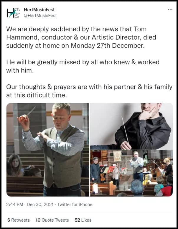 GENimpfmord 1 Woche nach 3. GENimpfung Tom
                      Hammond in London ist weg, Meldung 30.12.2021