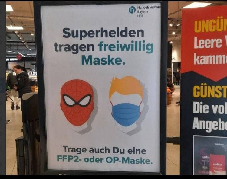 16.4.2022: Maskenwerbung in Bayern -
                  voll pervers