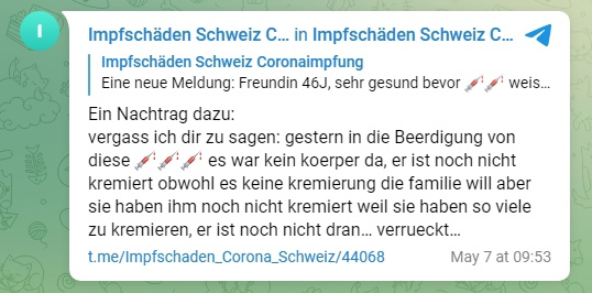 Meldung des
                    Leichenstaus im Krematorium im Kanton Basel-Land
                    7.5.2022