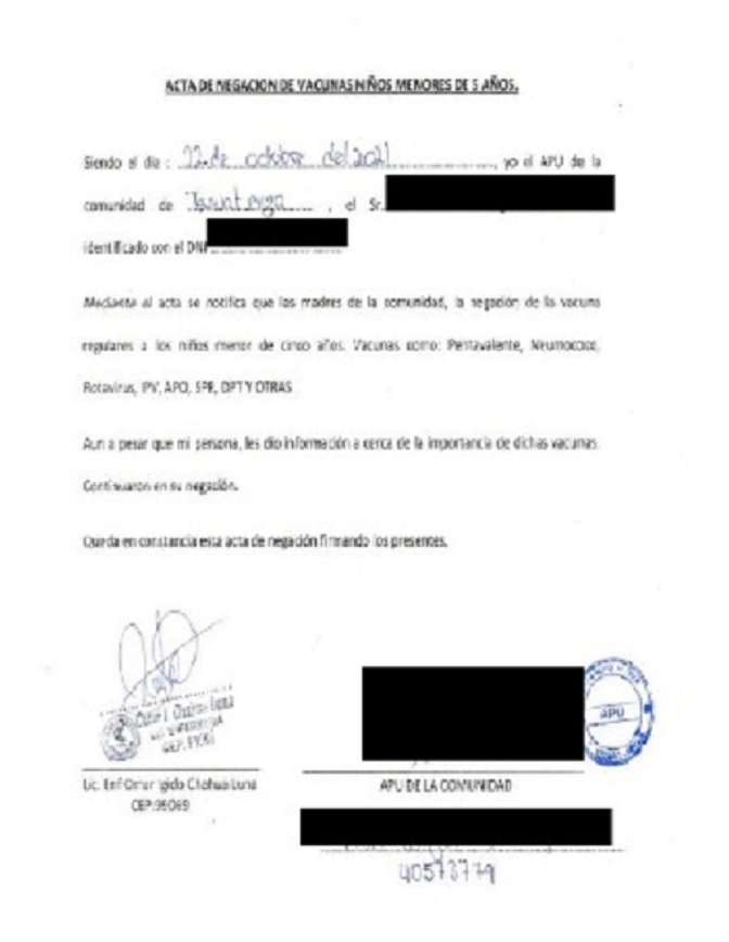 Protestbriefe
                  der Apu-Ureinwohner in Peru von 2021: Ureinwohner von
                  Peru lehnen die SCHLANGENGIFTimpfung ab, Brief 6