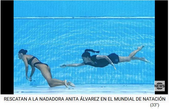 Die Rettung von Anita Alvarez,
                          die ohnm�chtig im Pool treibt RESCATAN A LA
                          NADADORA ANITA �LVAREZ EN EL MUNDIAL DE
                          NATACI�N