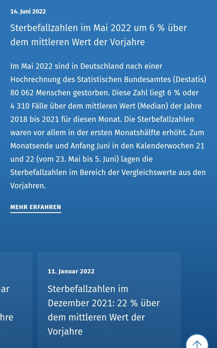 Zahlen
                  �bersterblichkeit im 4R am 26.6.2022: 6%
                  �bersterblichkeit im Mai 2022