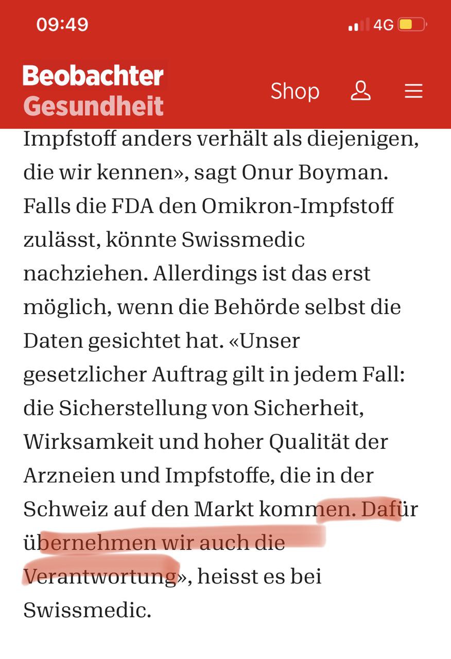 SCHLANGENGIFTimpfschaden Schweiz 7.8.2022:
                      Kriminelle Swissmedic �bernimmt
                      "Verantwortung" bei Impfschaden