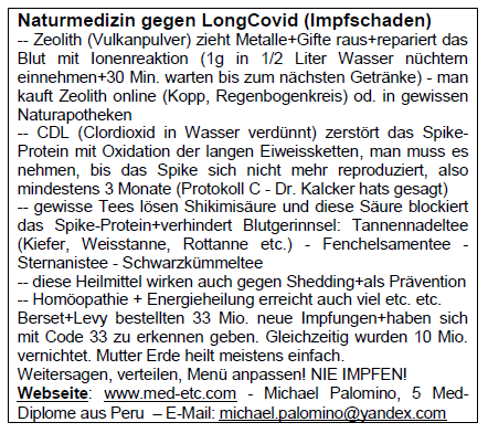 Flyer vom
                                                          2.10.2022:
                                                          Naturmedizin
                                                          heilt
                                                          LongCovid-Impfschaden