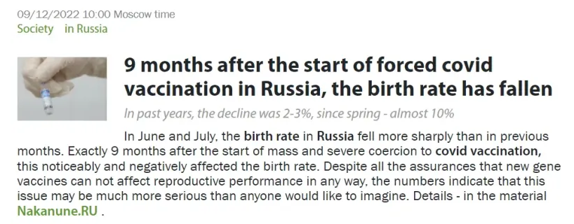 Geburteneinbruch in Russland
                      gemeldet, 12.9.2022
