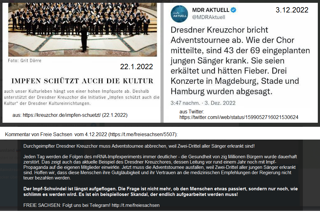 "Corona"-Impfschaden in Sachsen (4R)
                    4.12.2022: Der "Kreuzchor" hat
                    Personalmangel: 2/3 sind krank!