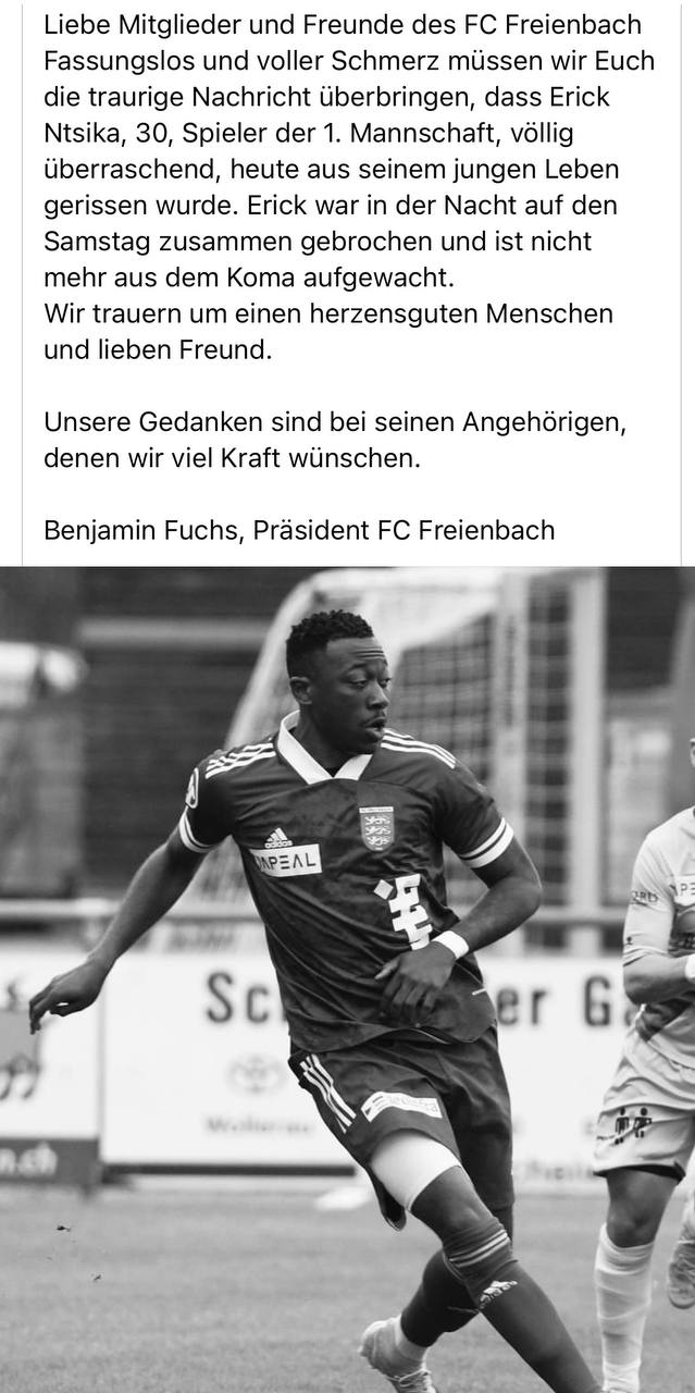 "Corona"-Impfmord Schweiz 6.12.2022:
                    FC Freienbach verliert einen Spieler