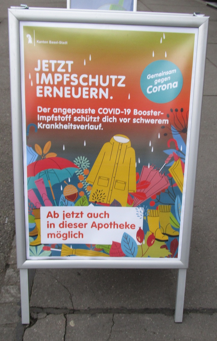 T�dliche
                    "Corona"-Impfwerbung 6.3.2023: Apotheke am
                    Spalenring