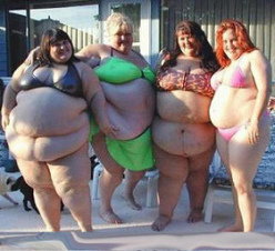 Gente
                      gorda (aquí mujeres gordas) con sobrepeso casi
                      siempre comen las falsas cosas que no corresponden
                      con su grupo sanguíneo