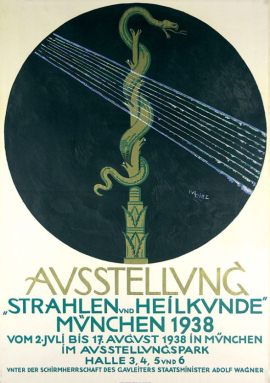 Exhibicin "rayos y ciencia
                          medicinal" (Strahlen und Heilkunde) de
                          1938 en Munich, el pster