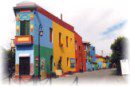 Casas
                          con colores fuertes, aquí en "Buenos
                          Aires"