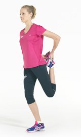 Stretching des Oberschenkelstreckers
                      (Quadrizeps) freistehend