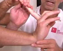 Schnappfinger: Die Dehnung der
                                    Innenseite bei gestrecktem Arm
