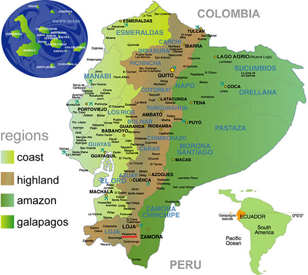 Karte von Ecuador mit Vilcabamba [2]