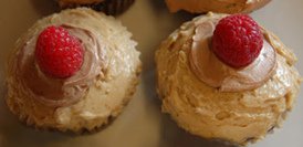 Br�ste als Pl�tzchen mit Himbeeren