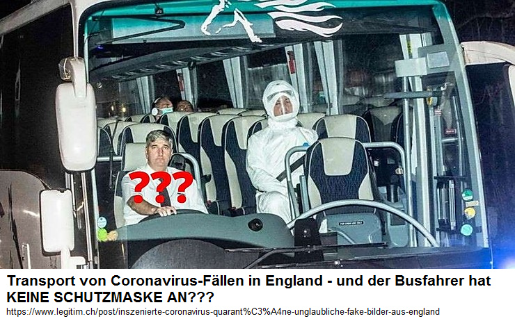 Transport von
                                Coronavirus-Kranken in einem Bus, der
                                Fahrer hat nicht mal eine Schutzmaske
                                an